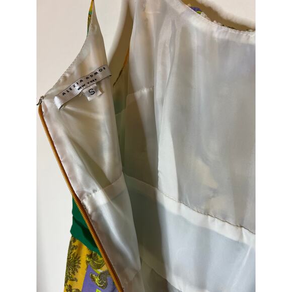 VINTAGE | Y2K ALEXIA ADMOR Gauze Chiffon Waist Detail Baroque Silk Mini Dress - Picture 9 of 16